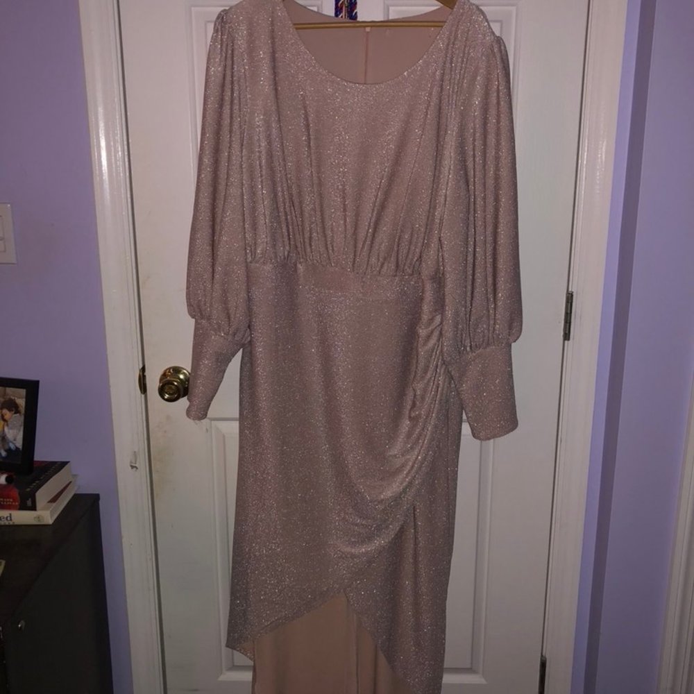 ELOQUII SPARKLE MAXI DRESS IN BLUSH!